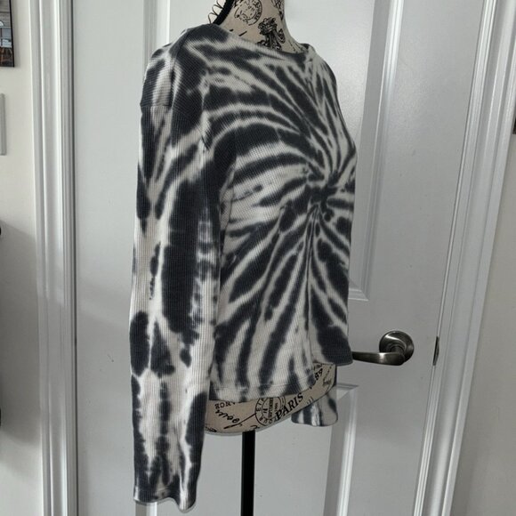 RD Style TieDye Blue Waffle Knit Women’s Long Sleeve Size L - Picture 3 of 6